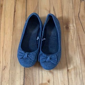 Children’s Blue Flats with Bows